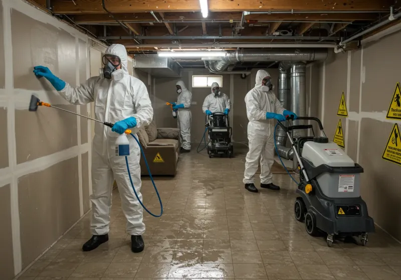 Basement Moisture Removal and Structural Drying process in Berryville, VA